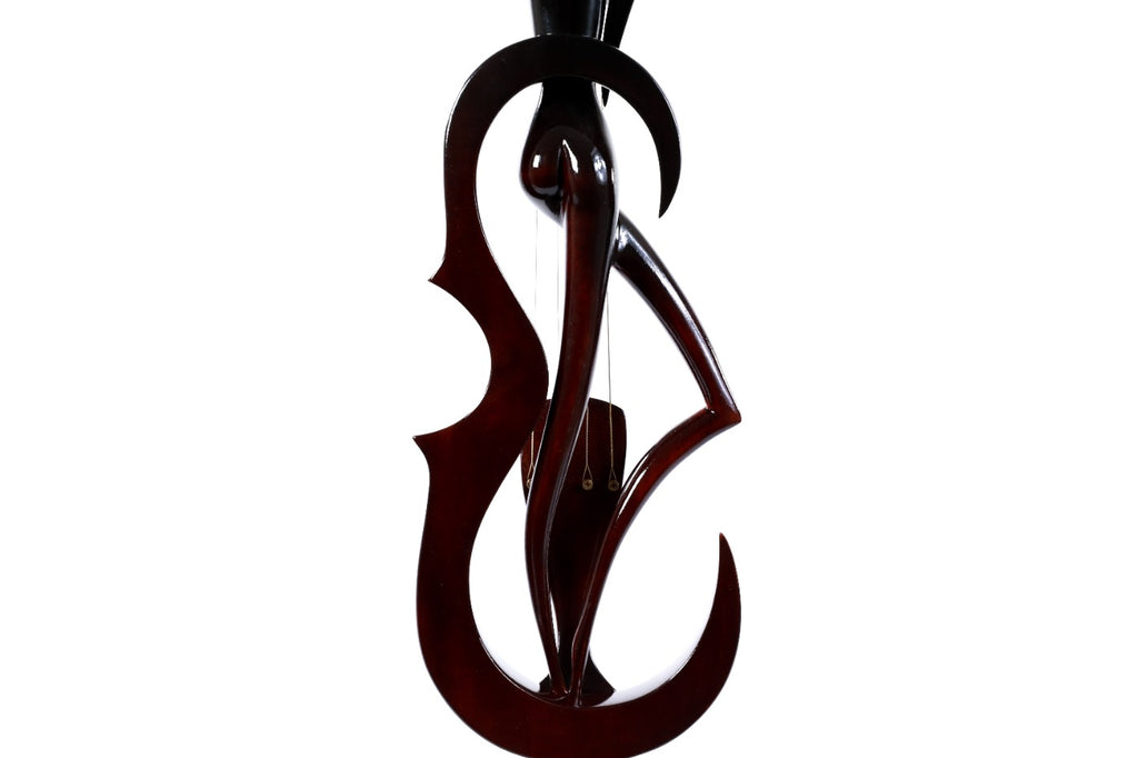 Hand-Carved Wooden Violin-girl Sculpture - photo 8