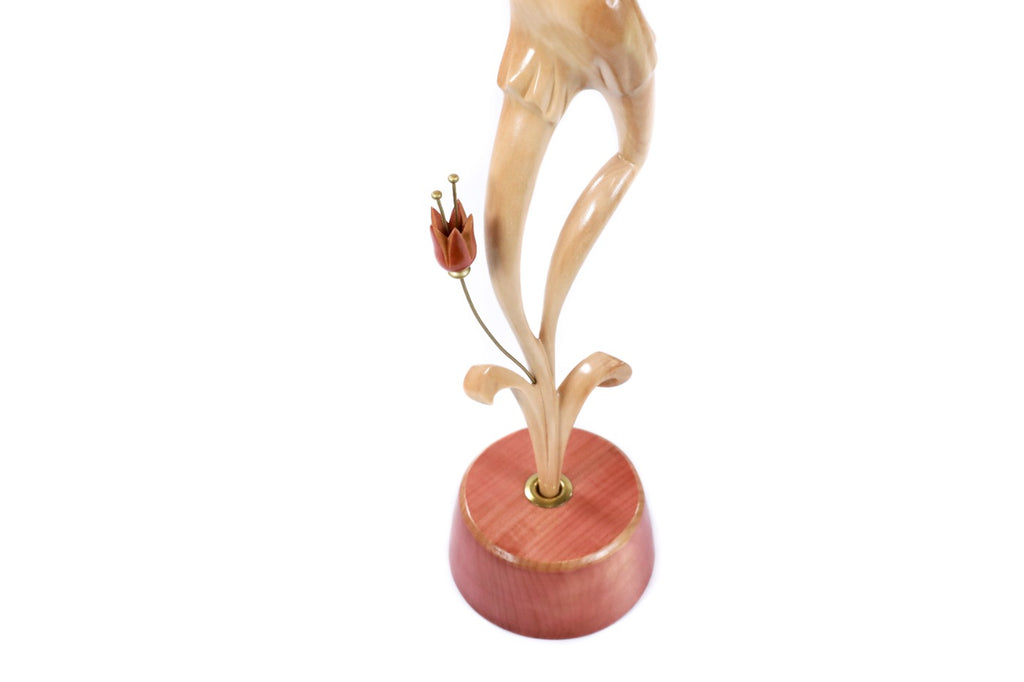 Hand-Carved Wooden Pregnant Woman Sculpture - photo 8