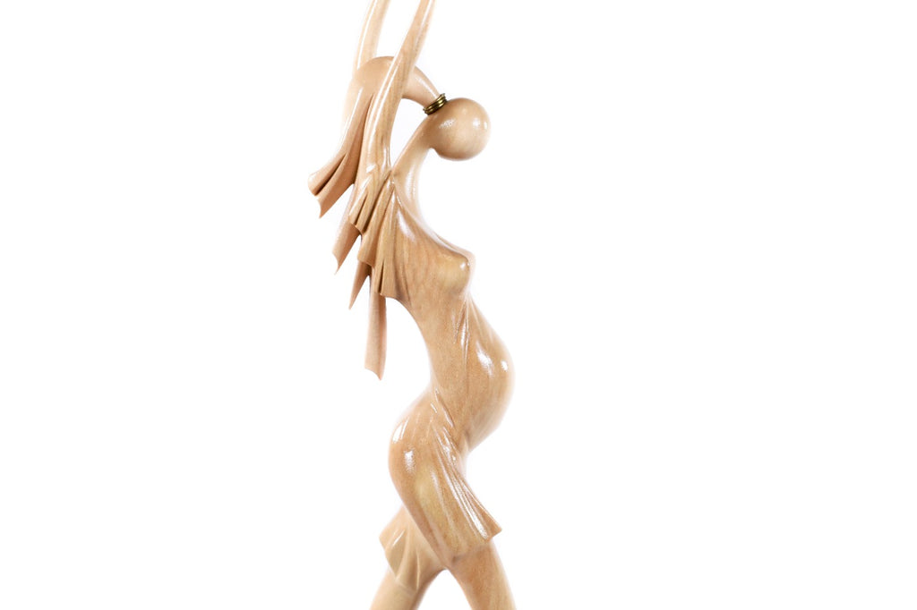 Hand-Carved Wooden Pregnant Woman Sculpture - photo 3
