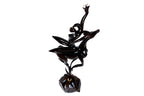 Hand-Carved Wooden Girl with Antelope Sculpture - photo 6