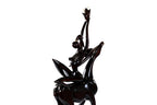 Hand-Carved Wooden Girl with Antelope Sculpture - photo 7