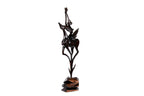 Hand-Carved Wooden Girl with Antelope Sculpture - photo 9