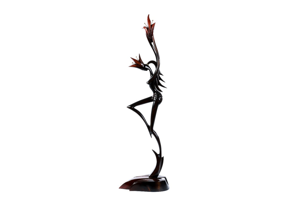 Hand-Carved Wooden Queen Sculpture - photo 4