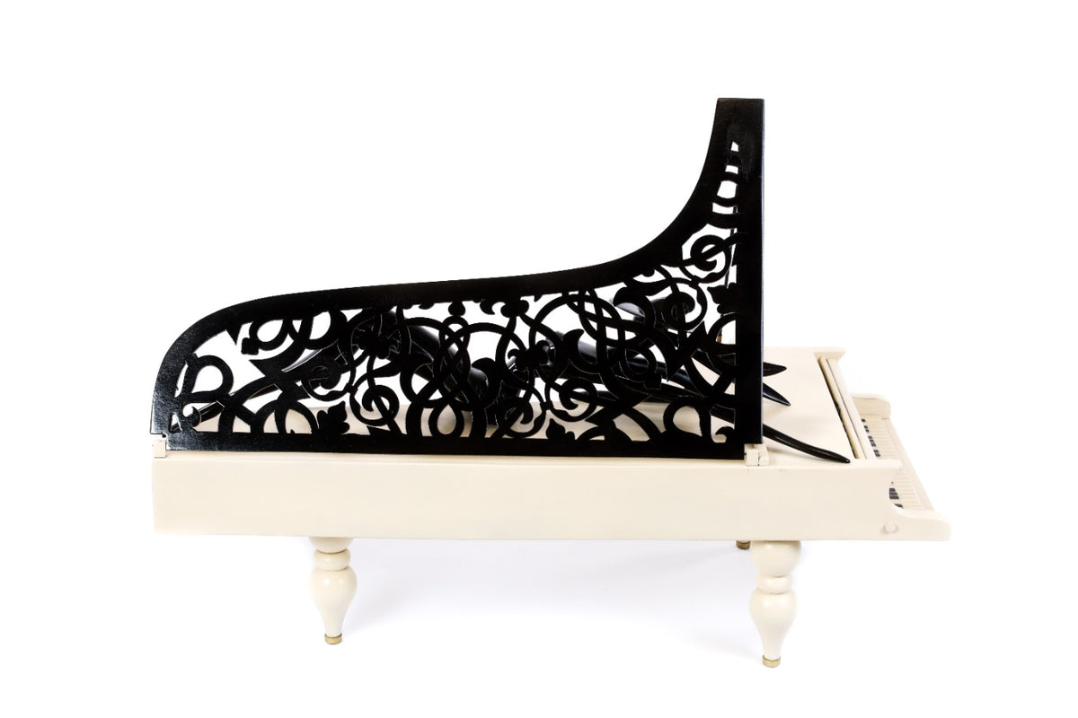 Hand-Carved Wooden Lady of the Piano Sculpture - photo 8