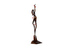 Hand-Carved Wooden Girl with Pomegranates Sculpture - photo 2