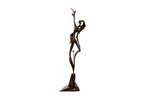Hand-Carved Wooden Girl with Pomegranates Sculpture - photo 4