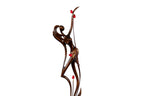 Hand-Carved Wooden Girl with Pomegranates Sculpture - photo 5