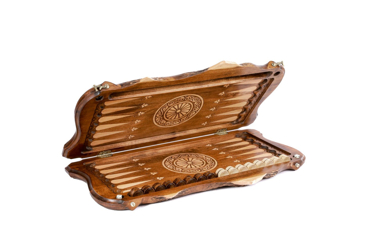 Handmade Wooden Backgammon Set with Khor Virap Monastery, Hayastan and Ararat Outline, 60 cm - photo 5