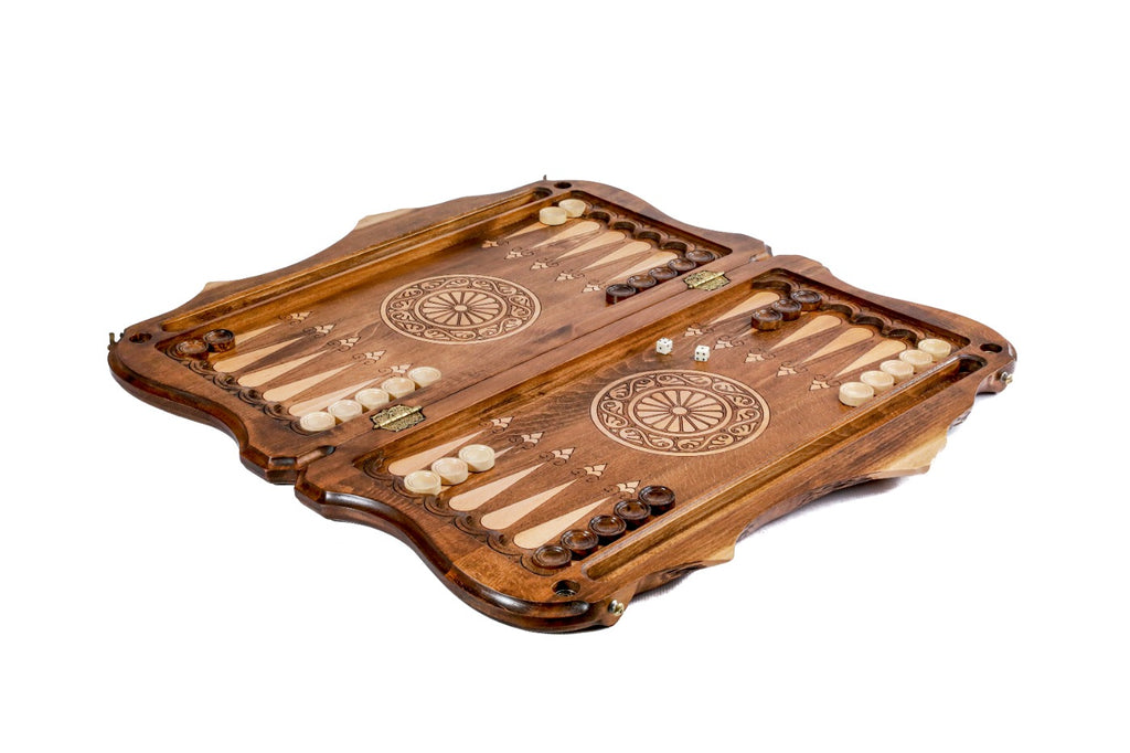 Handmade Wooden Backgammon Set with Khor Virap Monastery, Hayastan and Ararat Outline, 60 cm - photo 3