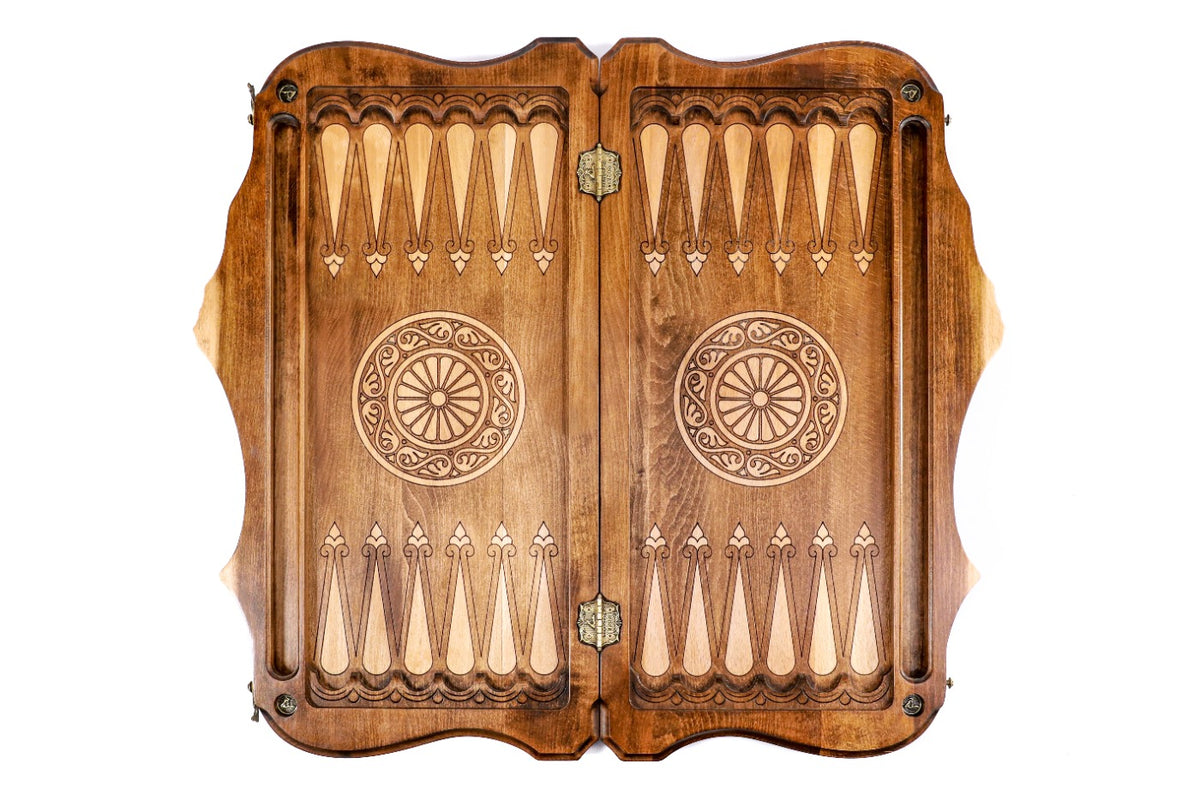 Handmade Wooden Backgammon Set with Khor Virap Monastery, Hayastan and Ararat Outline, 60 cm - photo 12