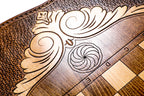 Handmade Wooden Backgammon Set with Khor Virap Monastery, Hayastan and Ararat Outline, 60 cm - photo 10
