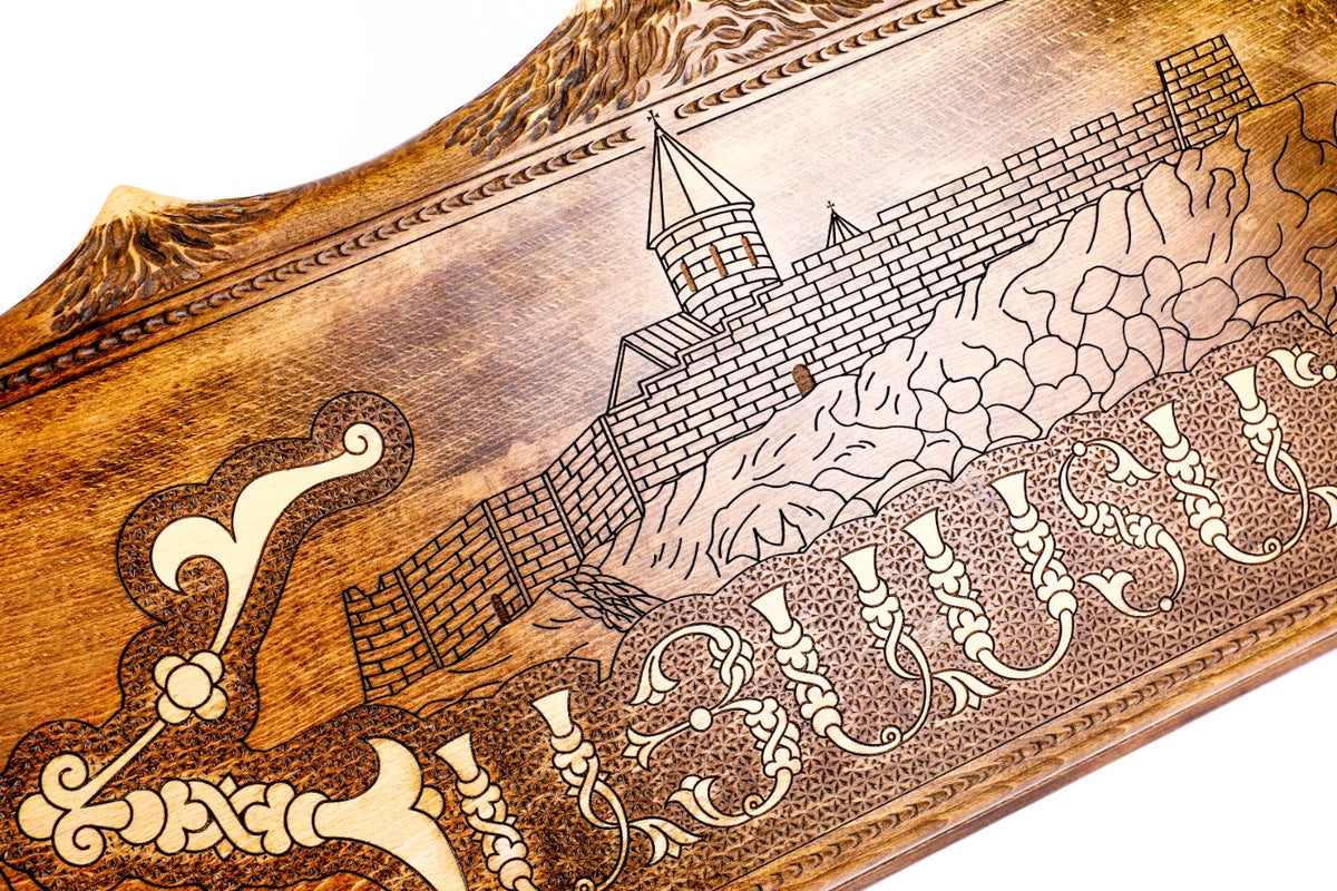 Handmade Wooden Backgammon Set with Khor Virap Monastery, Hayastan and Ararat Outline, 60 cm - photo 2