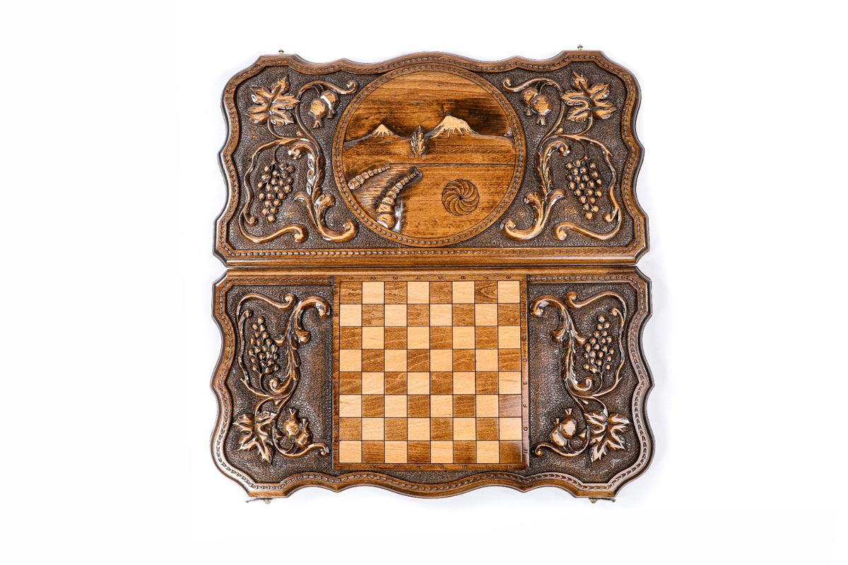 Handmade Wooden Backgammon Set with Mount Ararat, 60 cm - photo 4