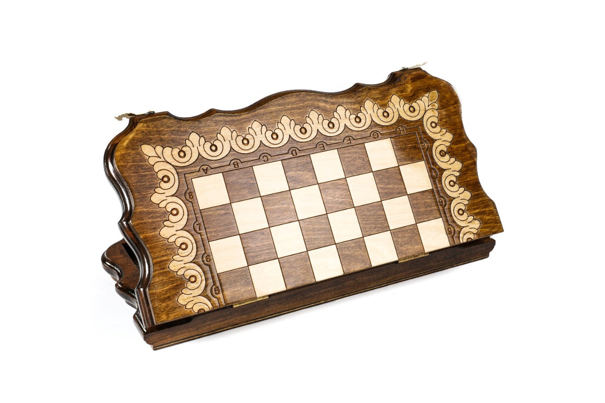 Handmade Wooden Chess and Backgammon Set with Armenian Ornament, 40 cm - photo 4