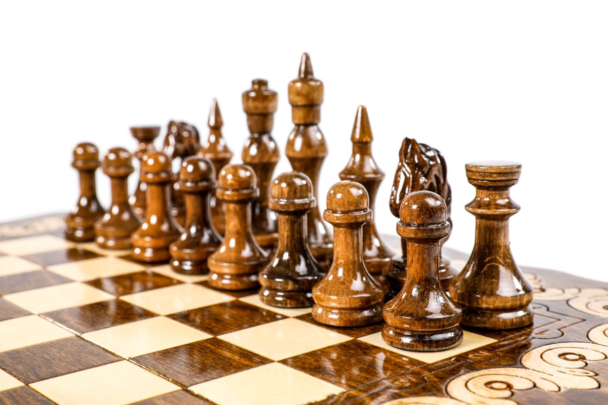 Handmade Wooden Chess and Backgammon Set with Armenian Ornament, 40 cm - photo 9