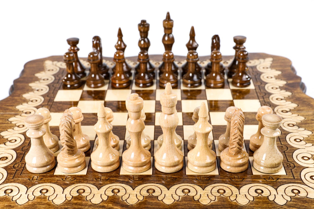 Handmade Wooden Chess and Backgammon Set with Armenian Ornament, 40 cm - photo 3
