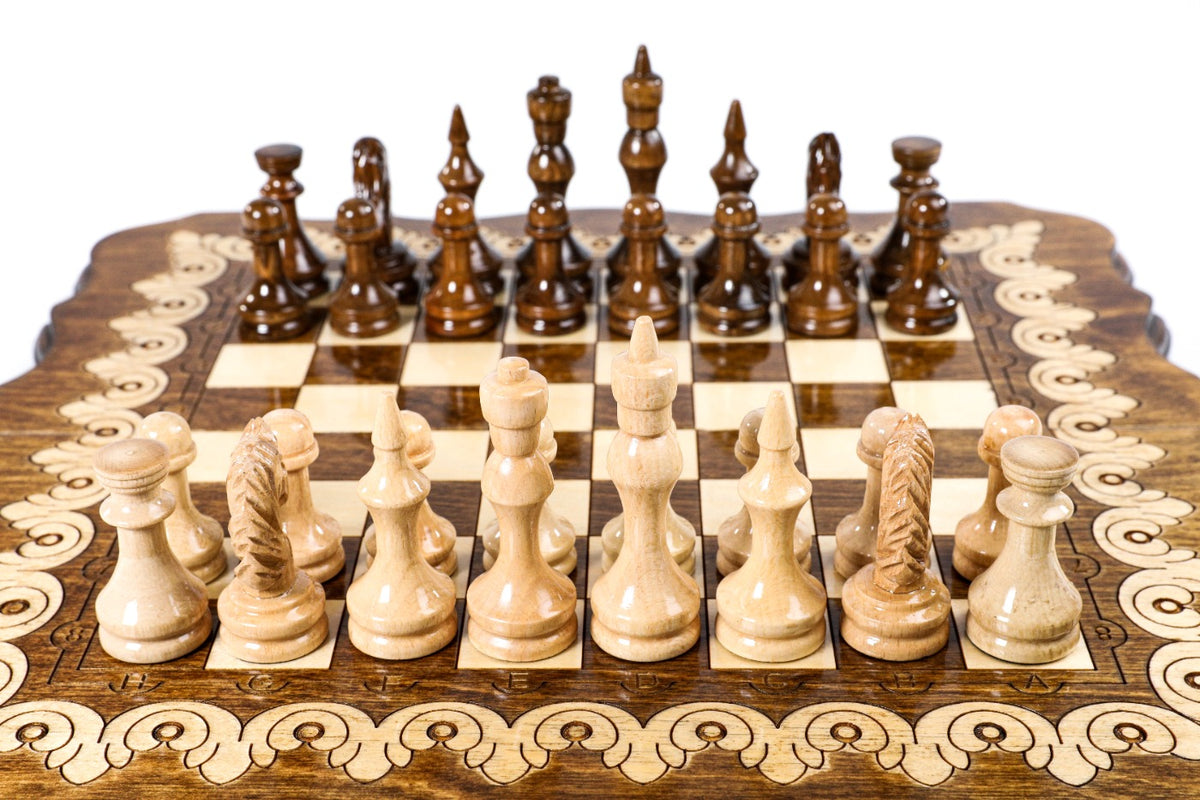 Handmade Wooden Chess and Backgammon Set with Armenian Ornament, 40 cm - photo 3