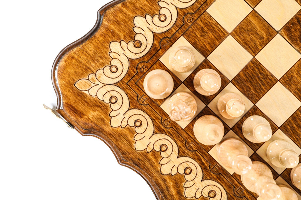 Handmade Wooden Chess and Backgammon Set with Armenian Ornament, 40 cm - photo 11