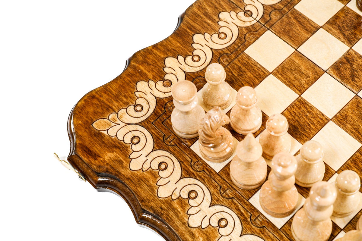 Handmade Wooden Chess and Backgammon Set with Armenian Ornament, 40 cm - photo 12