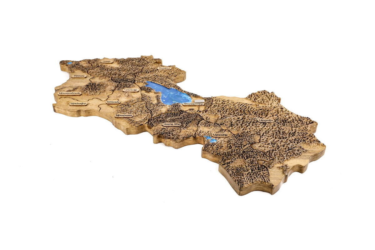 Handmade Wooden Map of Armenia and Artsakh, 80 x 60 cm - photo 2