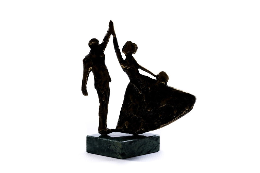 Handmade Bronze and Marble A Wedding Waltz Sculpture - photo 5