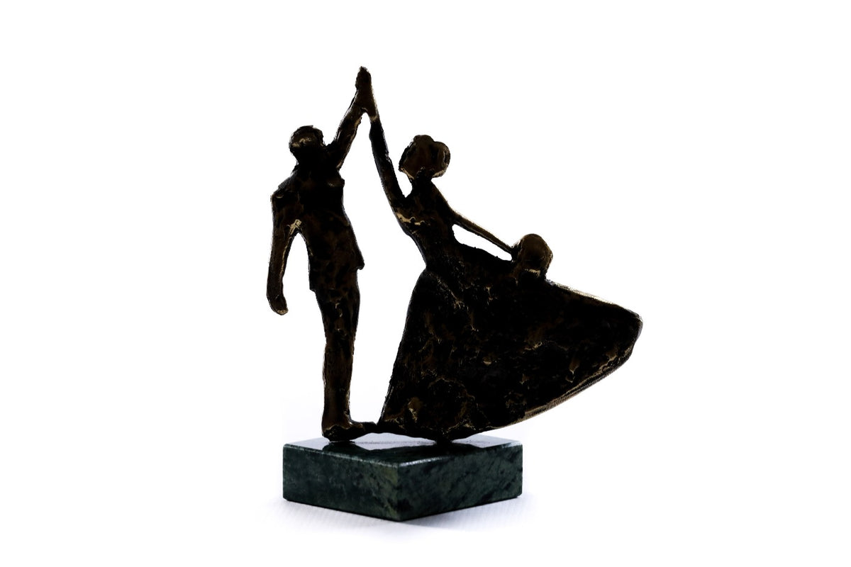 Handmade Bronze and Marble A Wedding Waltz Sculpture - photo 5