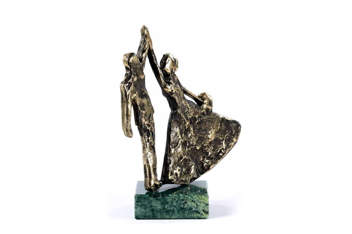 Handmade Bronze and Marble A Wedding Waltz Sculpture - photo 2