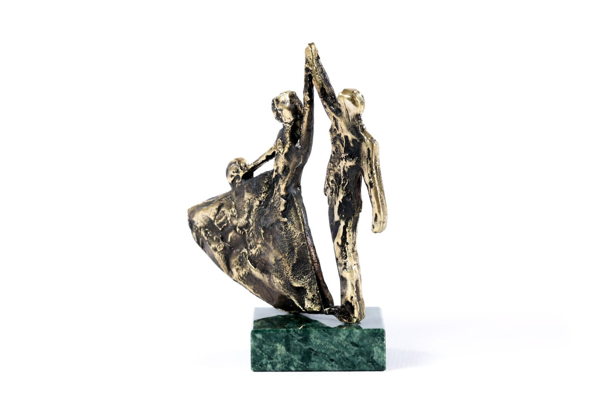 Handmade Bronze and Marble A Wedding Waltz Sculpture - photo 6