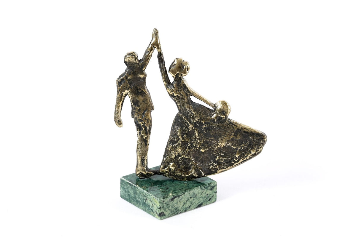 Handmade Bronze and Marble A Wedding Waltz Sculpture - photo 7