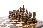 Handmade Walnut Chess and Backgammon Set with Contour Outline, 30 cm - photo 9