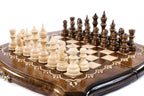 Handmade Walnut Chess and Backgammon Set with Contour Outline, 30 cm - photo 2
