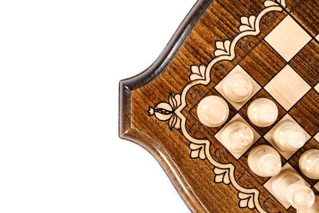 Handmade Walnut Chess and Backgammon Set with Contour Outline, 30 cm - photo 11