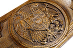 Handmade Walnut Backgammon Set with Armenian Coat of Arms, 60 cm - photo 2
