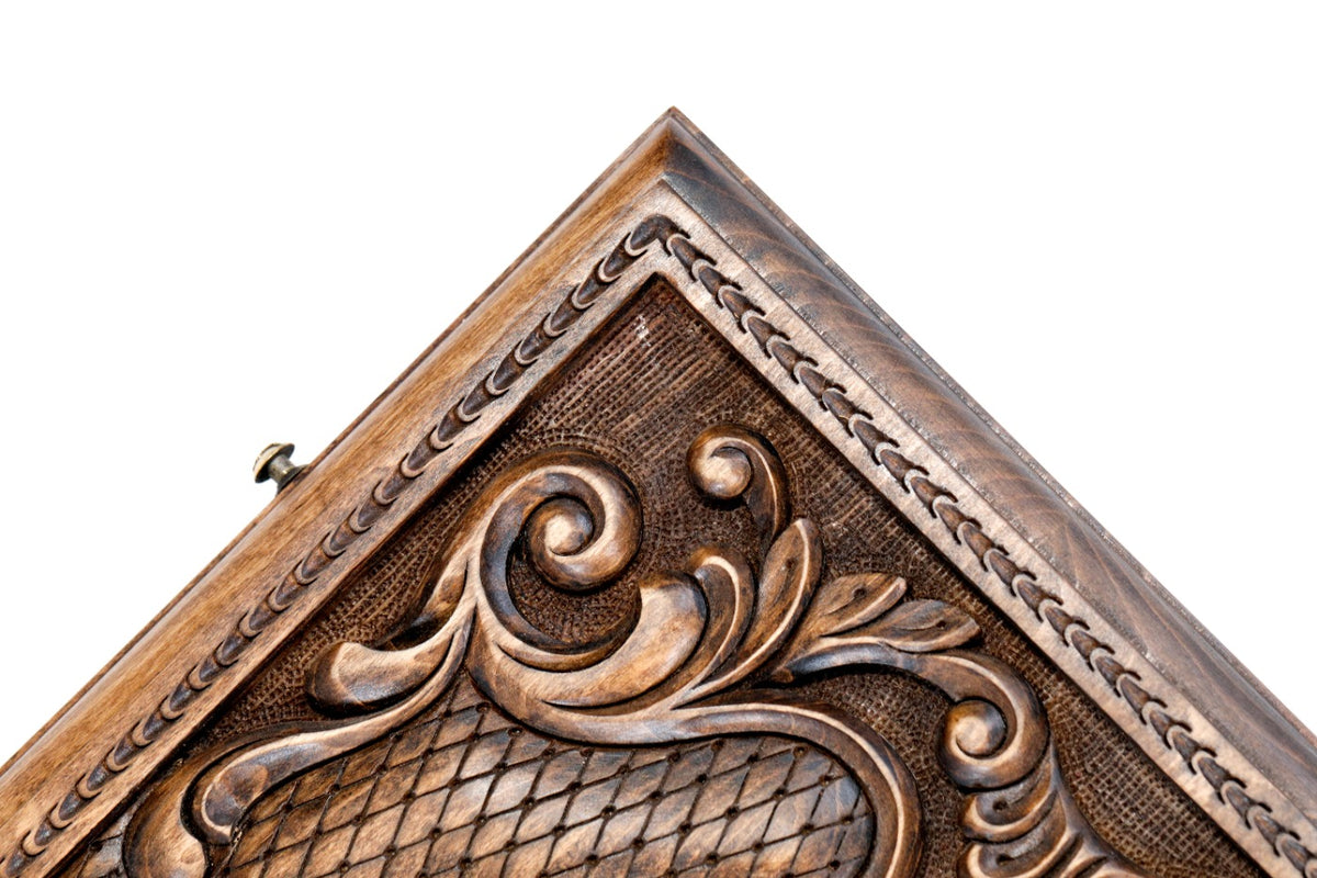 Handmade Walnut Backgammon Set with Mount Ararat, 60 cm - photo 7