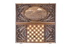 Handmade Walnut Backgammon Set with Mount Ararat, 60 cm - photo 11