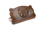 Handmade Wooden Two-Sided Backgammon Set with Armenian and Russian Coats of Arms, 60 cm (Model 11331)