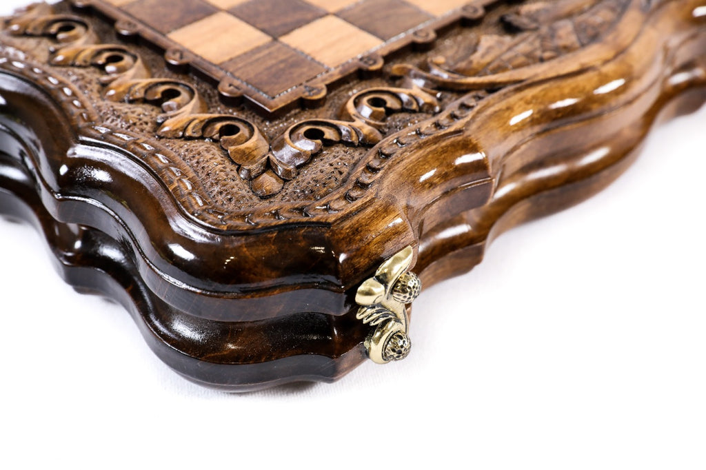 Handmade Wooden Chess and Backgammon Set with Mount Ararat, 30 cm - photo 8