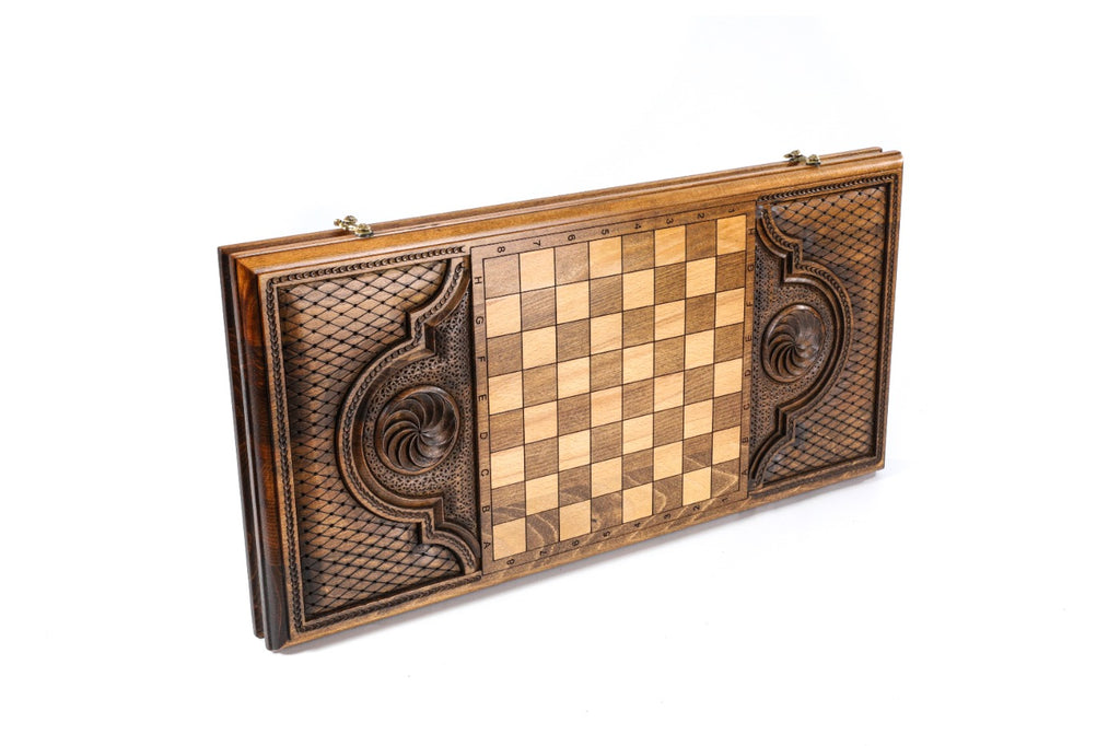 Handmade Wooden Backgammon Set with Garni Temple, 60 cm - photo 4