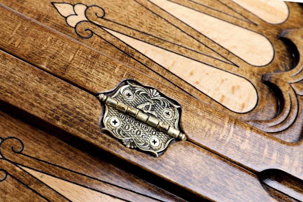 Handmade Wooden Two-Sided Backgammon Set with Armenian and Artsakh Coats of Arms, 60 cm - photo 10