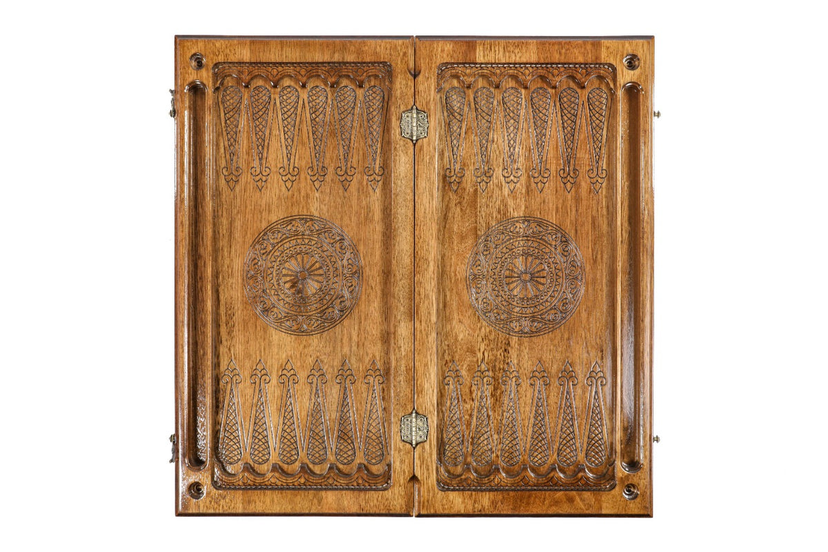 Handmade Walnut Backgammon Set with Etchmiadzin Cathedral, 60 cm - photo 12