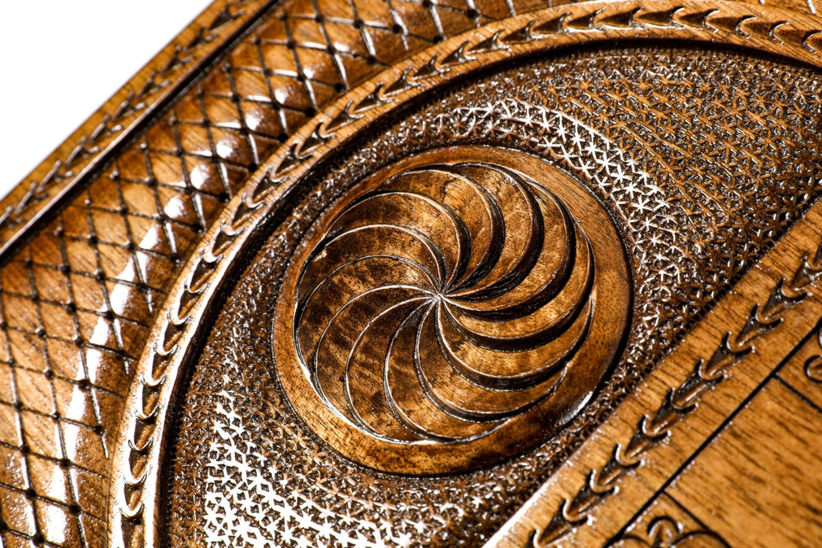 Handmade Walnut Backgammon Set with Etchmiadzin Cathedral, 60 cm - photo 10