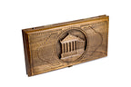 Handmade Walnut Two-Sided Backgammon Set with Garni Temple and Geghard Monastery, 40 cm - photo 6