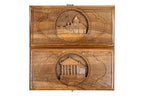 Handmade Walnut Two-Sided Backgammon Set with Garni Temple and Geghard Monastery, 40 cm - photo 4