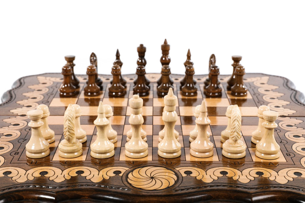Handmade Walnut Chess and Backgammon Set with Eternity Sign, 60 cm - photo 5