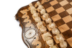 Handmade Walnut Chess and Backgammon Set with Eternity Sign, 60 cm - photo 11