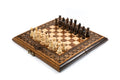 Handmade Wooden Chess and Backgammon Set with Eternity Sign, 30 cm