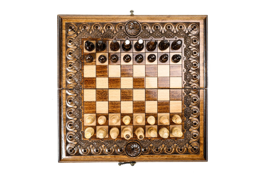 Handmade Wooden Chess and Backgammon Set with Eternity Sign, 30 cm - photo 6