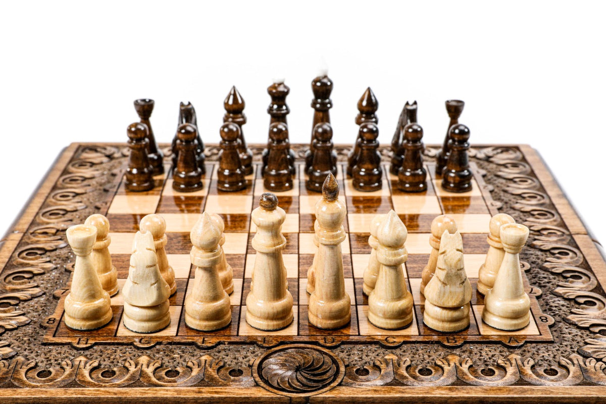 Handmade Wooden Chess and Backgammon Set with Eternity Sign, 30 cm - photo 5