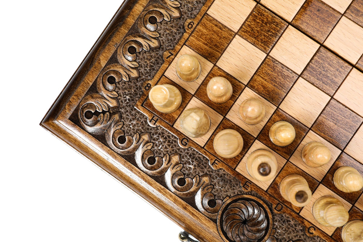 Handmade Wooden Chess and Backgammon Set with Eternity Sign, 30 cm - photo 12