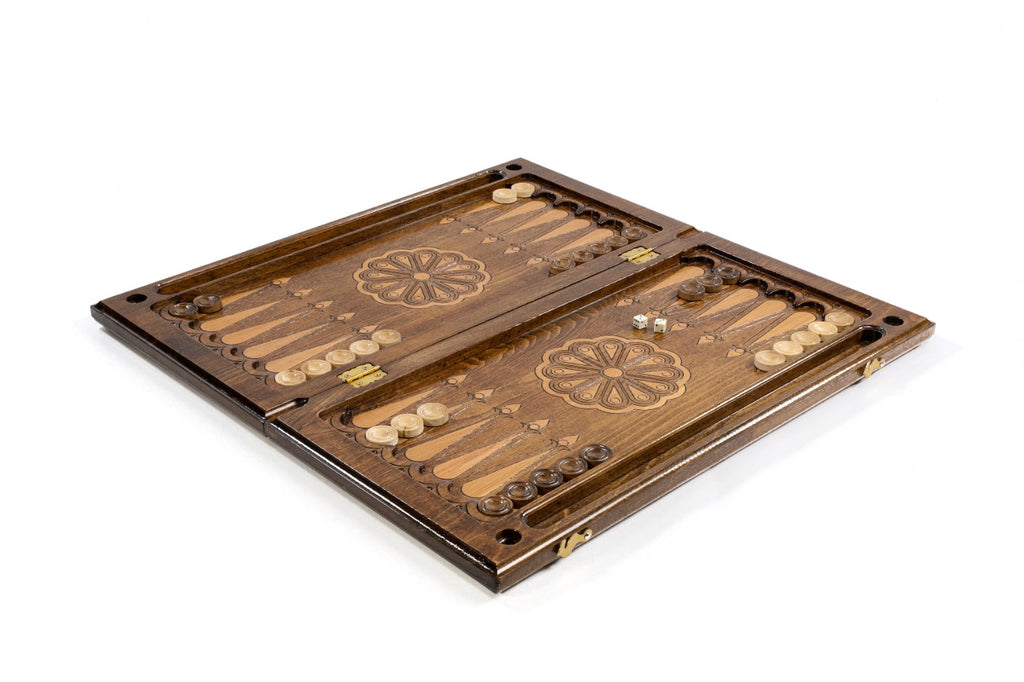 Handmade Wooden Backgammon Set with Lion, 60 cm - photo 7